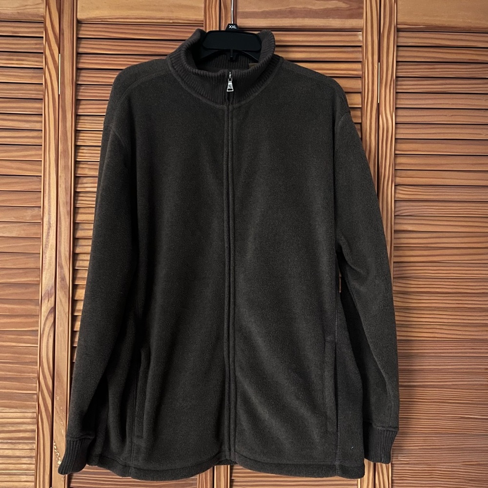 St John’s Bay Brown‎ Fleece Men’s Medium Full Front Zip Jacket